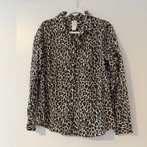 J. Crew Animal Print Collared Shirt